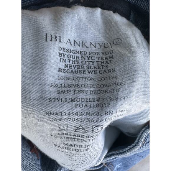 Blank NYC The Barrow Vintage High Rise Stars Embroidered Jean Shorts Sz 28 USA - Picture 14 of 16